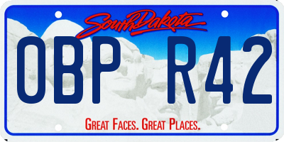SD license plate 0BPR42