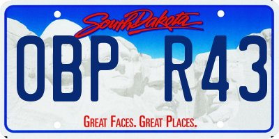 SD license plate 0BPR43