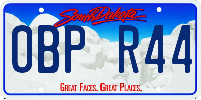 SD license plate 0BPR44