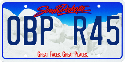 SD license plate 0BPR45