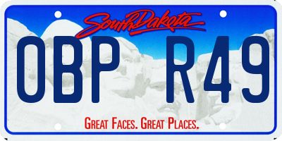 SD license plate 0BPR49