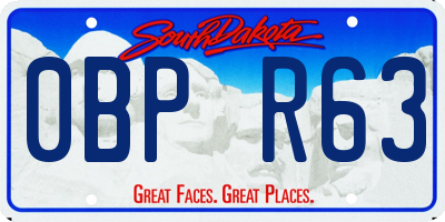 SD license plate 0BPR63
