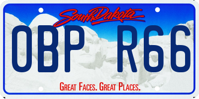 SD license plate 0BPR66