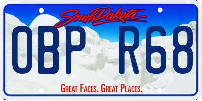 SD license plate 0BPR68