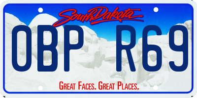 SD license plate 0BPR69