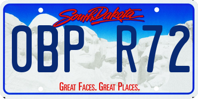 SD license plate 0BPR72