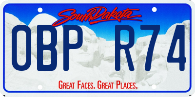 SD license plate 0BPR74