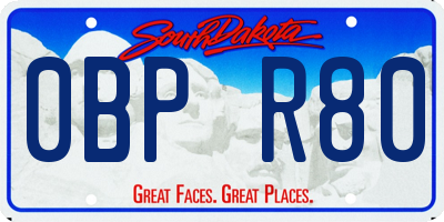 SD license plate 0BPR80