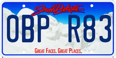 SD license plate 0BPR83
