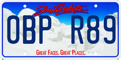 SD license plate 0BPR89