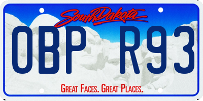 SD license plate 0BPR93