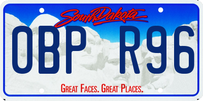 SD license plate 0BPR96