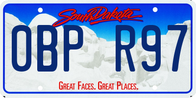 SD license plate 0BPR97