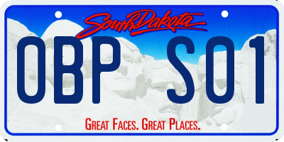 SD license plate 0BPS01