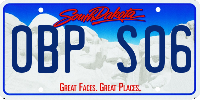 SD license plate 0BPS06
