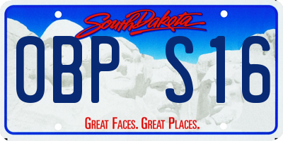 SD license plate 0BPS16