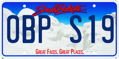 SD license plate 0BPS19