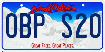 SD license plate 0BPS20