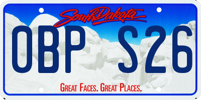 SD license plate 0BPS26