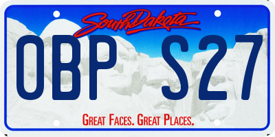 SD license plate 0BPS27