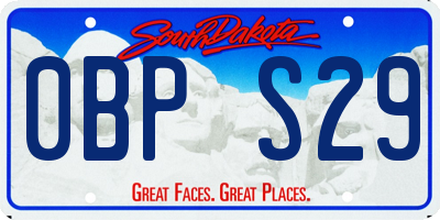 SD license plate 0BPS29