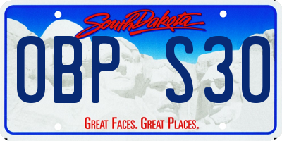 SD license plate 0BPS30