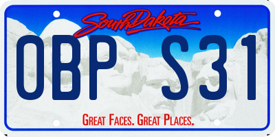 SD license plate 0BPS31