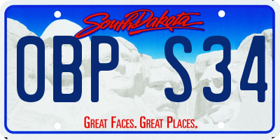 SD license plate 0BPS34