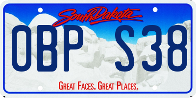 SD license plate 0BPS38