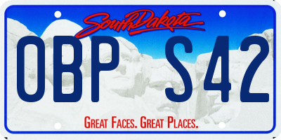 SD license plate 0BPS42
