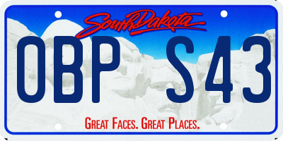 SD license plate 0BPS43