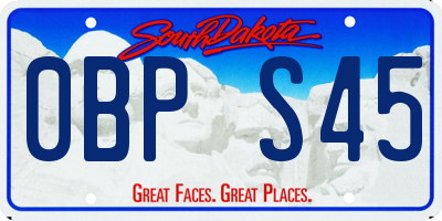 SD license plate 0BPS45
