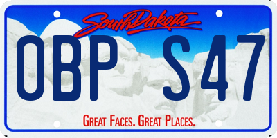 SD license plate 0BPS47