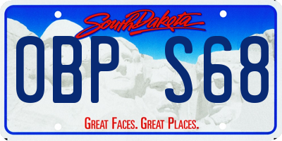 SD license plate 0BPS68