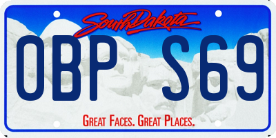SD license plate 0BPS69