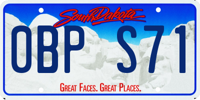 SD license plate 0BPS71