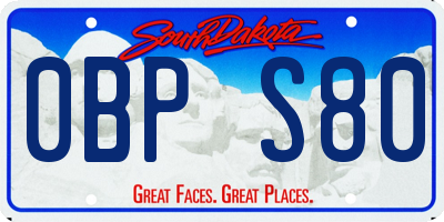 SD license plate 0BPS80