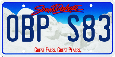 SD license plate 0BPS83