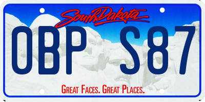 SD license plate 0BPS87