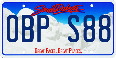 SD license plate 0BPS88