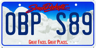 SD license plate 0BPS89