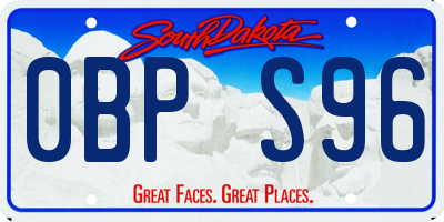SD license plate 0BPS96
