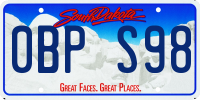 SD license plate 0BPS98