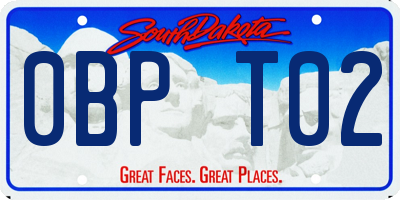 SD license plate 0BPT02