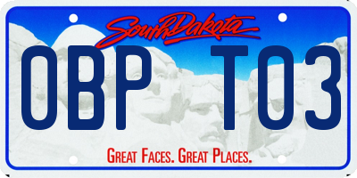 SD license plate 0BPT03