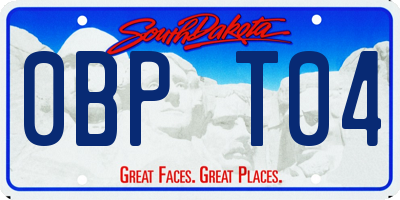 SD license plate 0BPT04