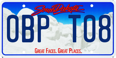 SD license plate 0BPT08