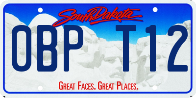 SD license plate 0BPT12
