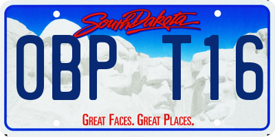 SD license plate 0BPT16