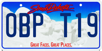 SD license plate 0BPT19